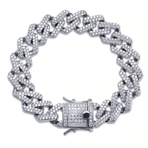 Bracelet iced out Couleur Argent SLASH™ - TWShine